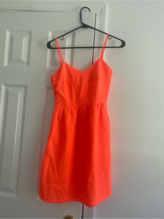 J. Crew Dresses & Skirts - J. Crew Neon Orange Spaghetti Strap Mini Dress